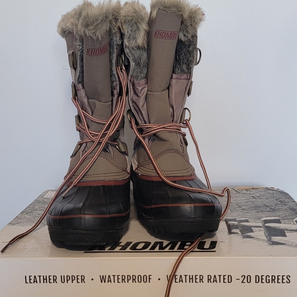 hombu Womens North Star Waterproof Winter Boots-tan, Size 11